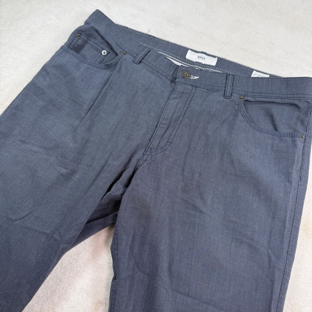 Brax Feel‎ Good Cooper Fancy Regular Fit Pants Mens 38/34 Blue Grey 82-1527/26